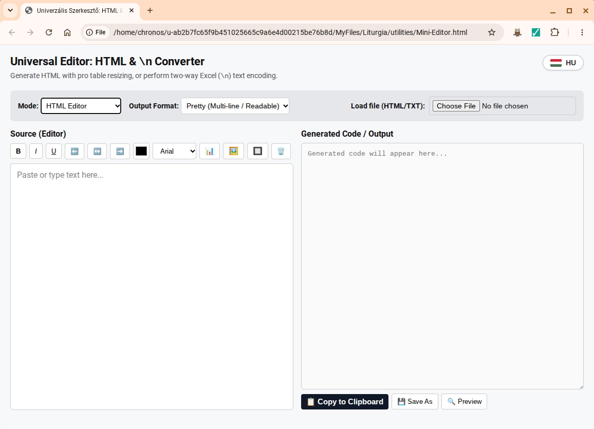 HTML editor